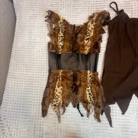 Cave Woman Girl Jungle Animal Fancy Dress Halloween Sexy Adult Costume  Large - Picture 11 of 13